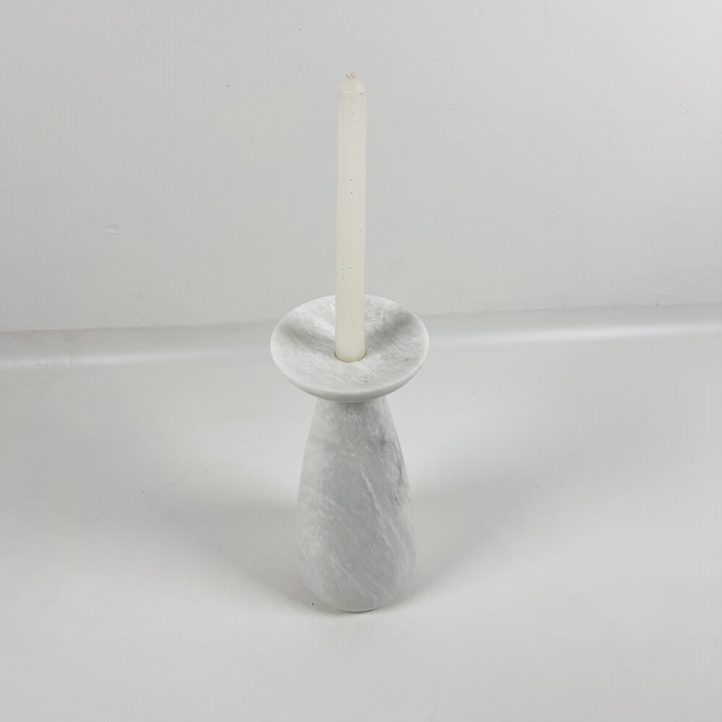 Funnel Grey Marble Candle Stand