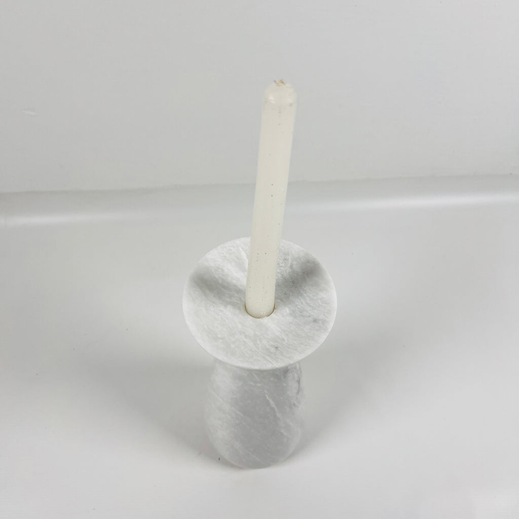 Funnel Grey Marble Candle Stand