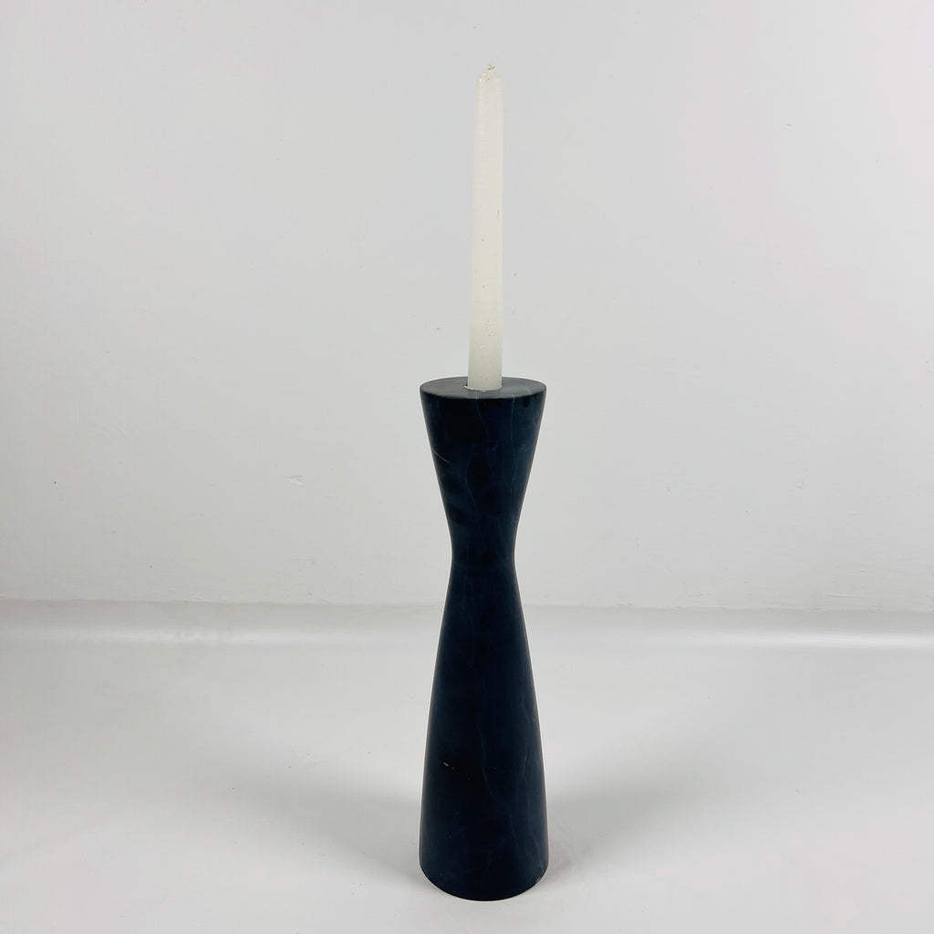 Long Funnel Black Marble Candle Stand (Small)