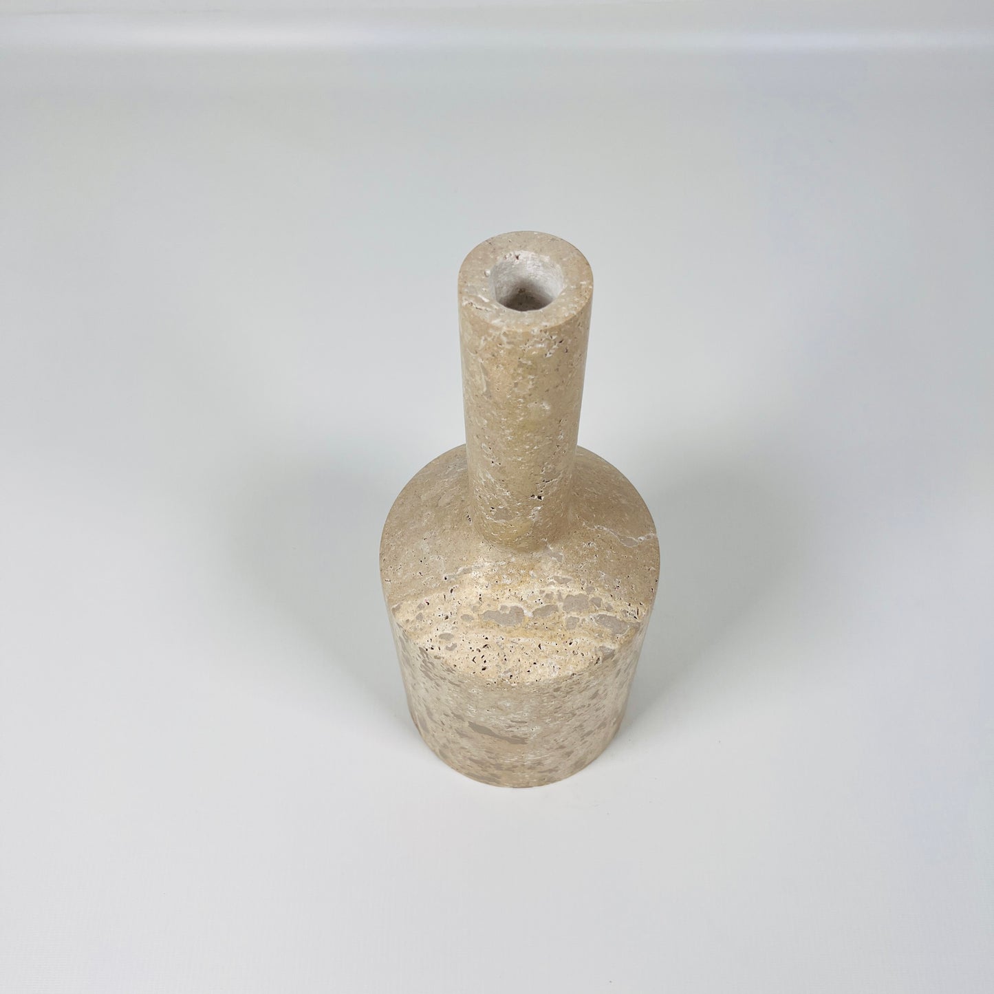 Tall-Neck Candle Stand - Travertine