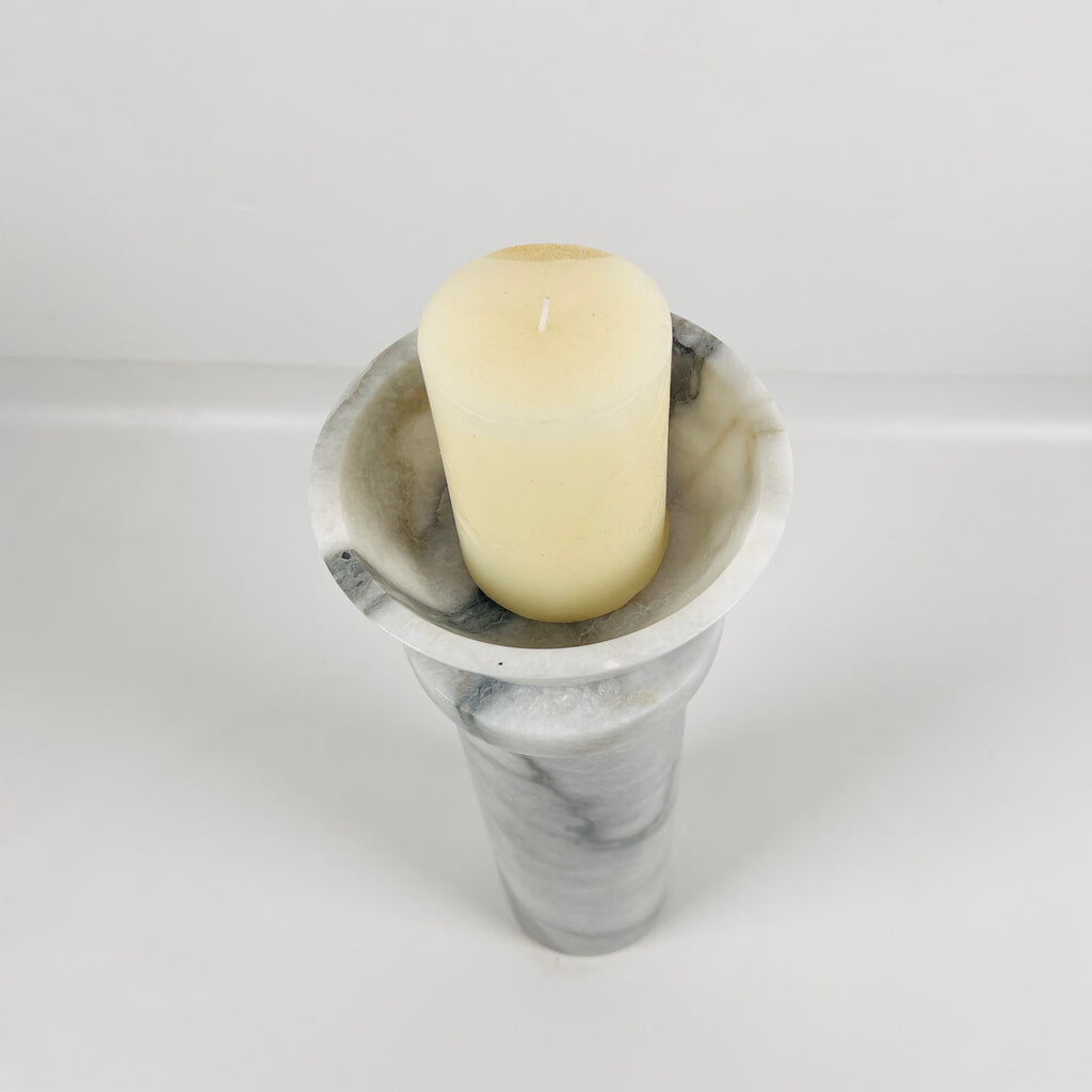 Torch Bearer Marble Candle Stand