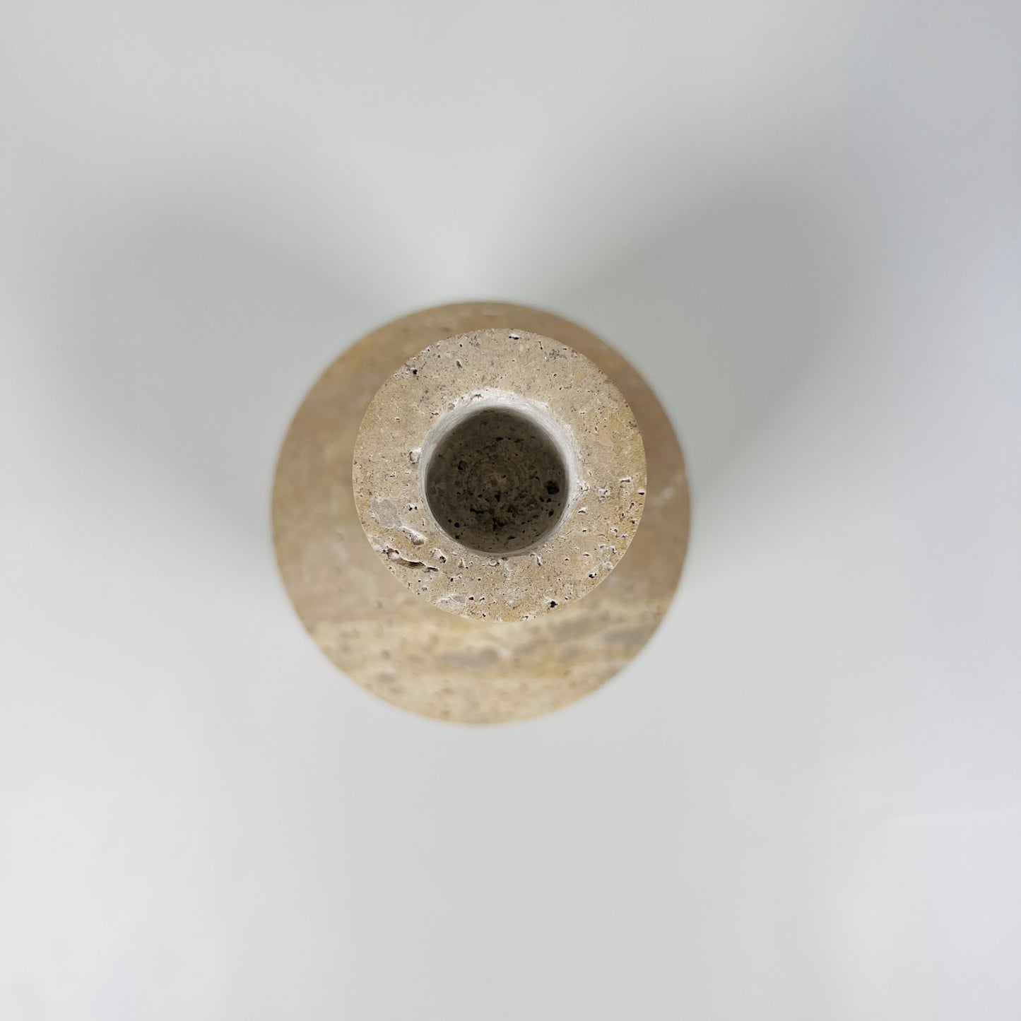 Tall-Neck Candle Stand - Travertine
