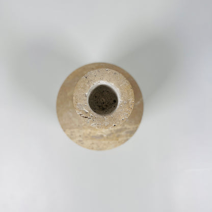 Tall-Neck Candle Stand - Travertine