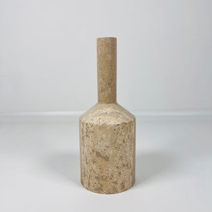 Tall-Neck Candle Stand - Travertine