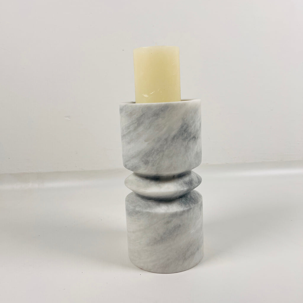 Grey Ring Marble Candle Stand