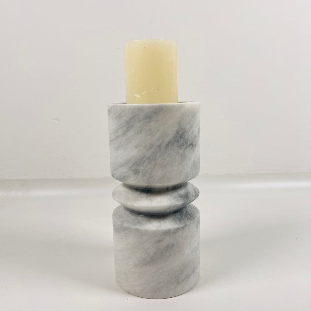 Grey Ring Marble Candle Stand