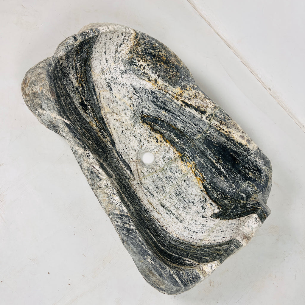 Gold Tinged River Stone Sink