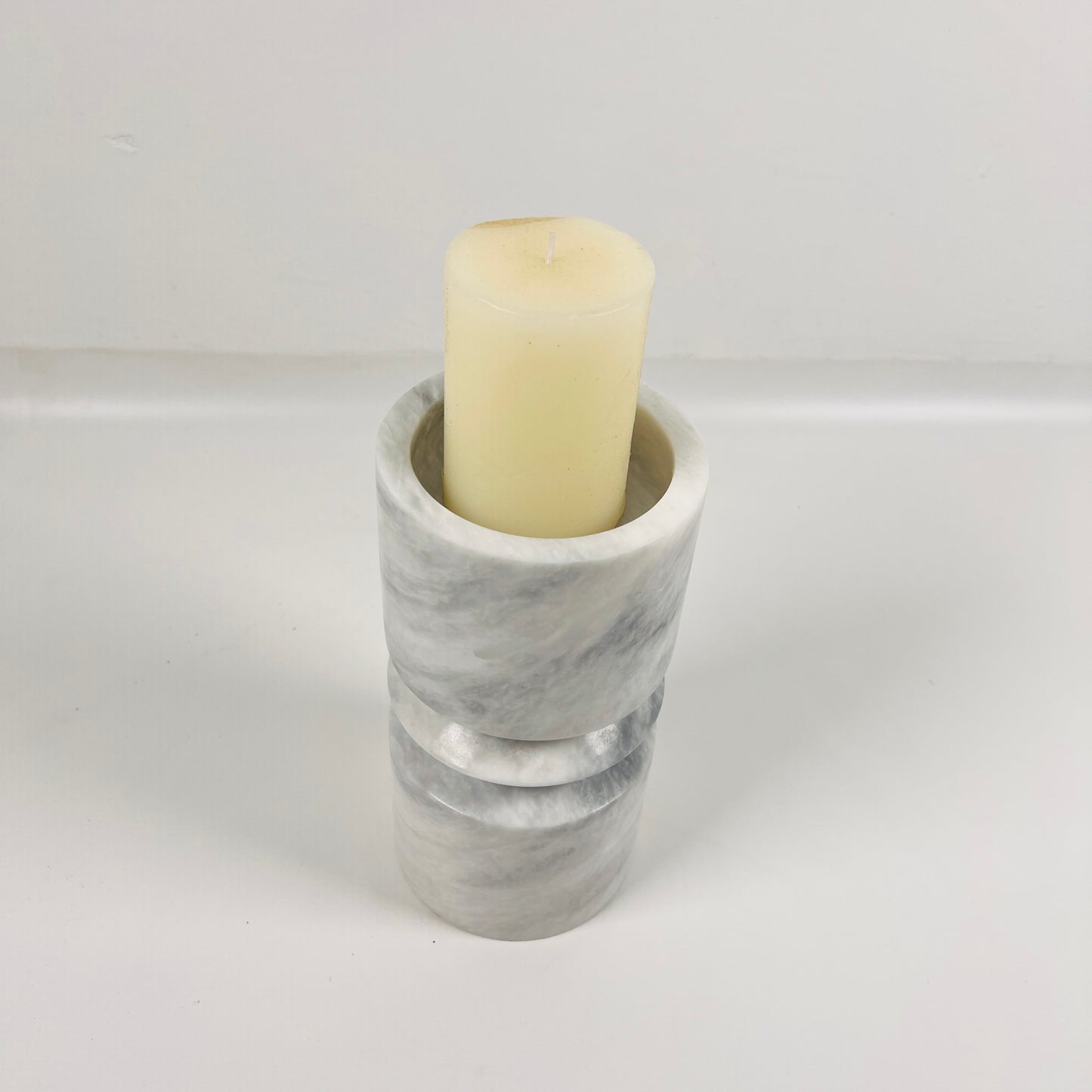 Disc Link Candle Stand - Gray
