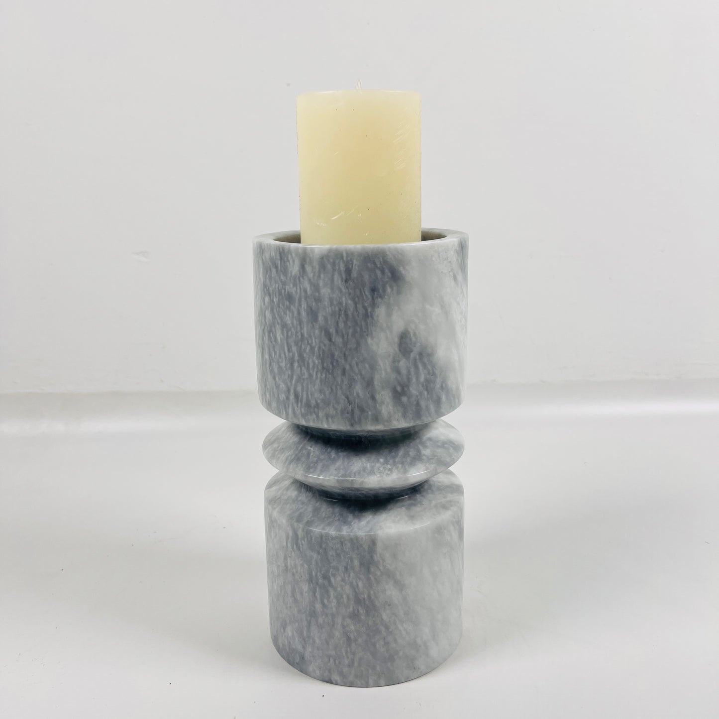 Disc Link Candle Stand - Gray