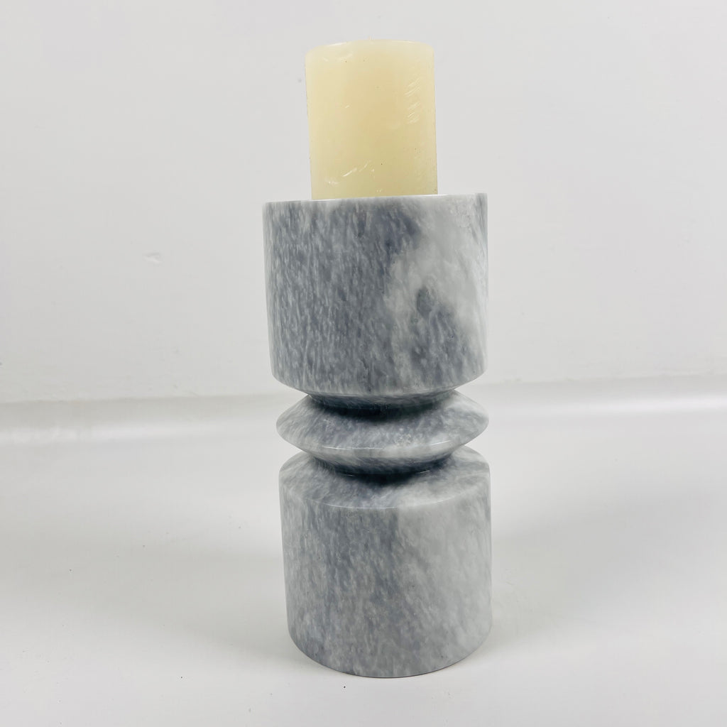 Grey Ring Marble Candle Stand