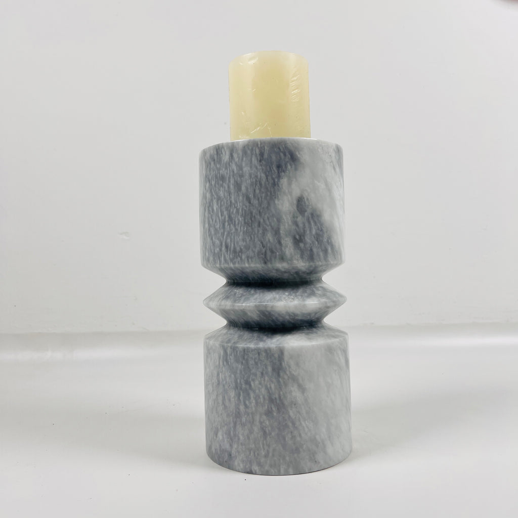 Grey Ring Marble Candle Stand