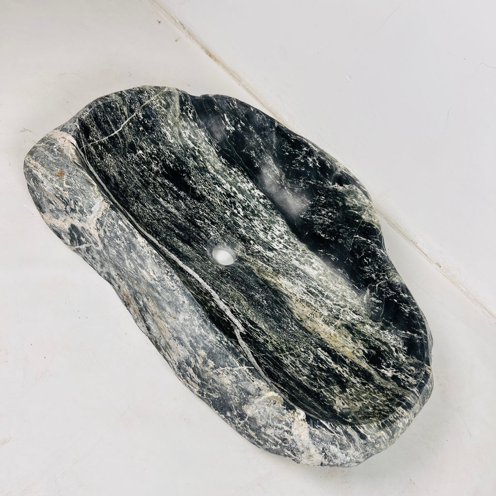 Line Marked River Stone Sink