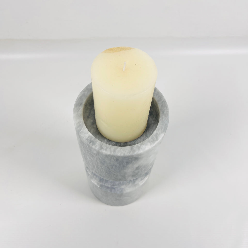 Grey Ring Marble Candle Stand