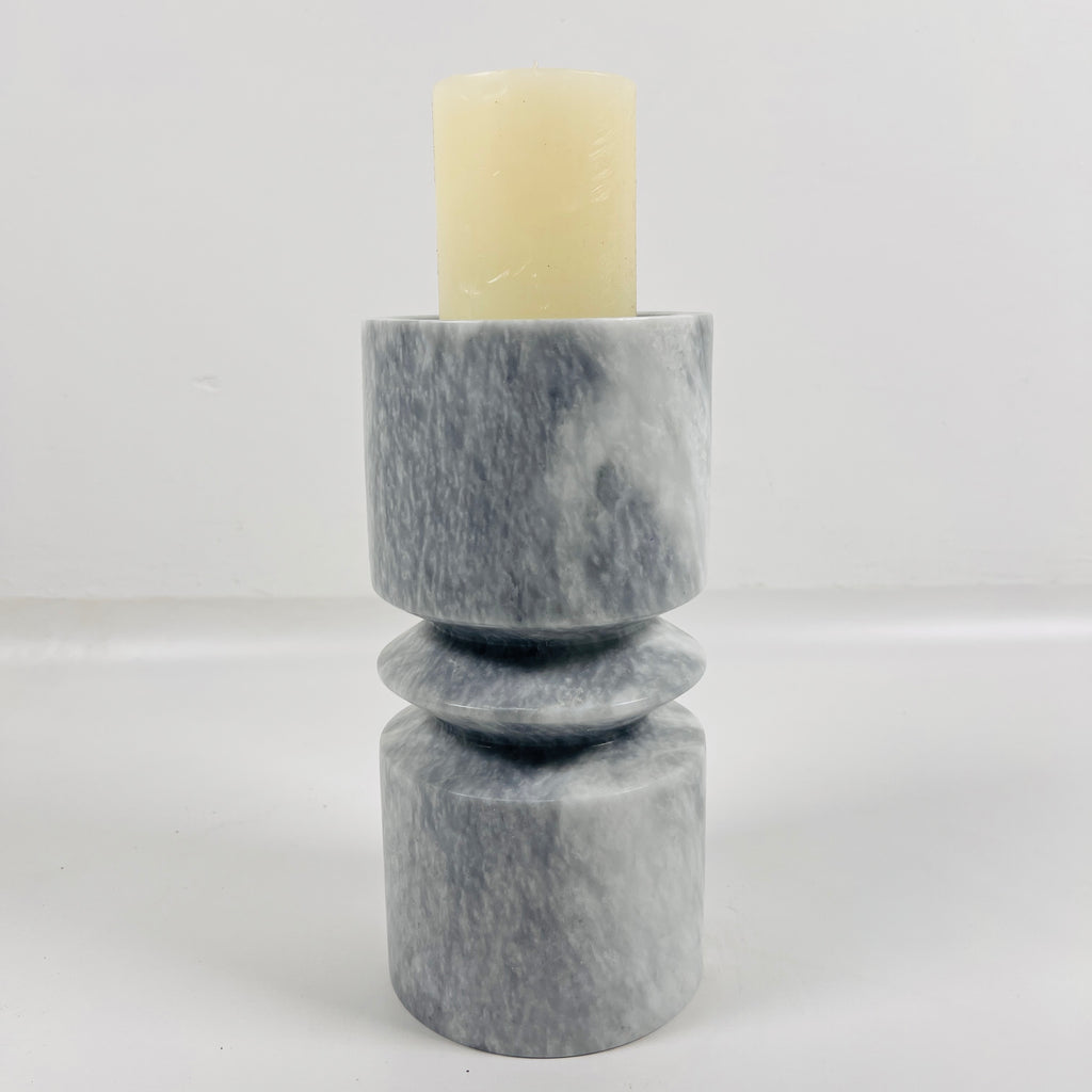 Grey Ring Marble Candle Stand