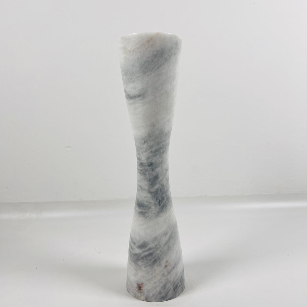 Hourglass Grey Marble Candle Stand