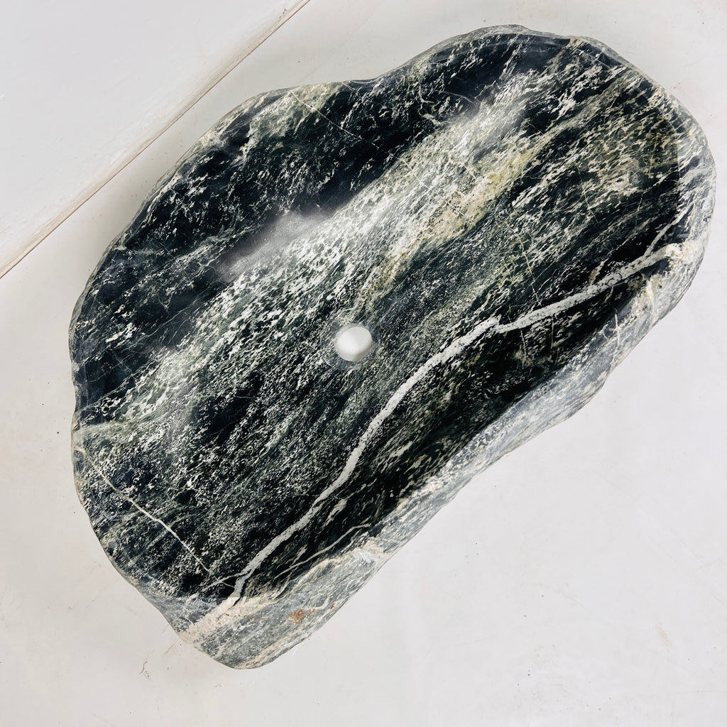 Line Marked River Stone Sink