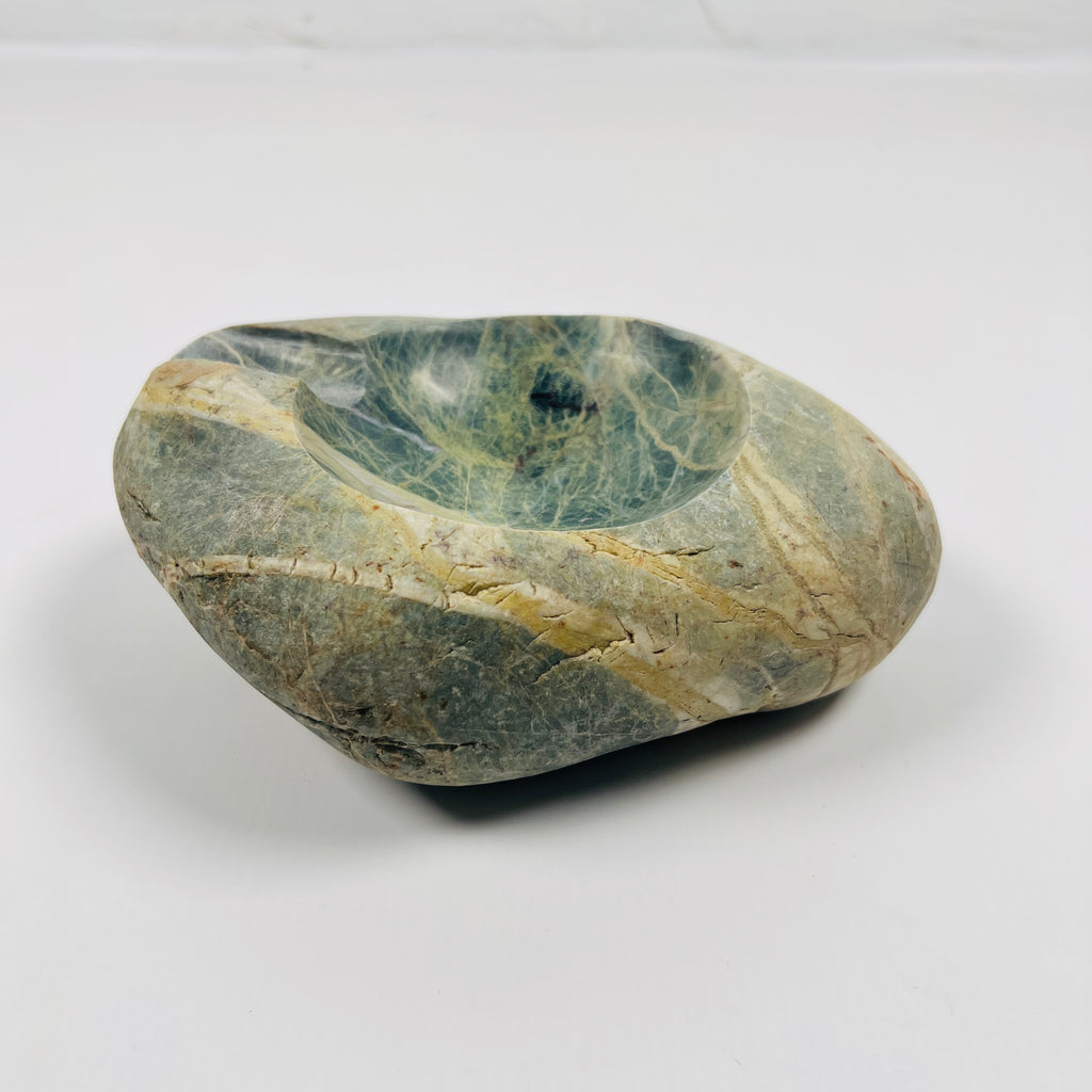 River Stone Green Webbed Ash Tray