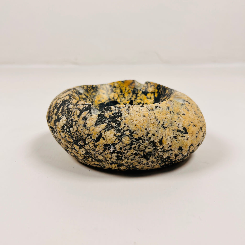 River Stone Yellow And Black Splashed Ash Tray