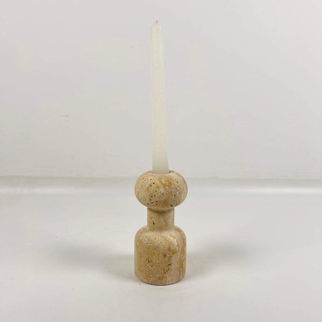 Dumbbell Travertine Candle Stand