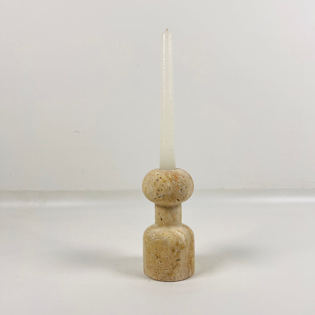 Dumbbell Travertine Candle Stand