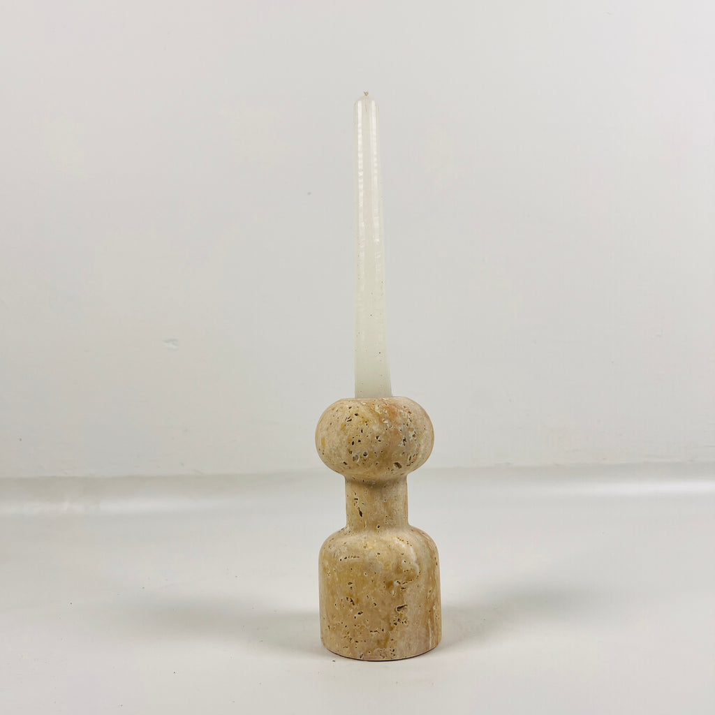 Dumbbell Travertine Candle Stand