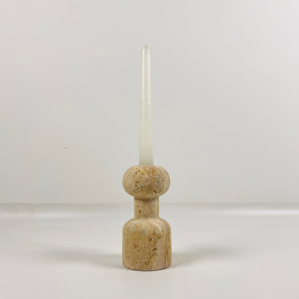 Dumbbell Travertine Candle Stand