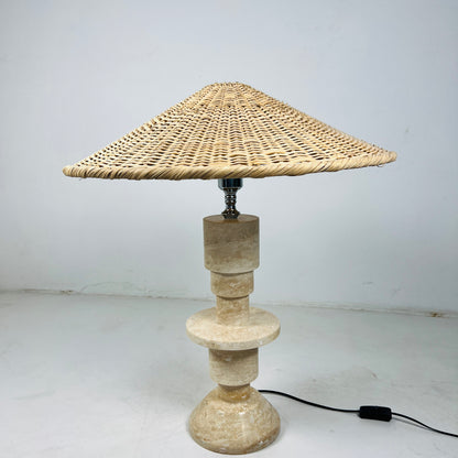 Beaded Table Lamp - Travertine