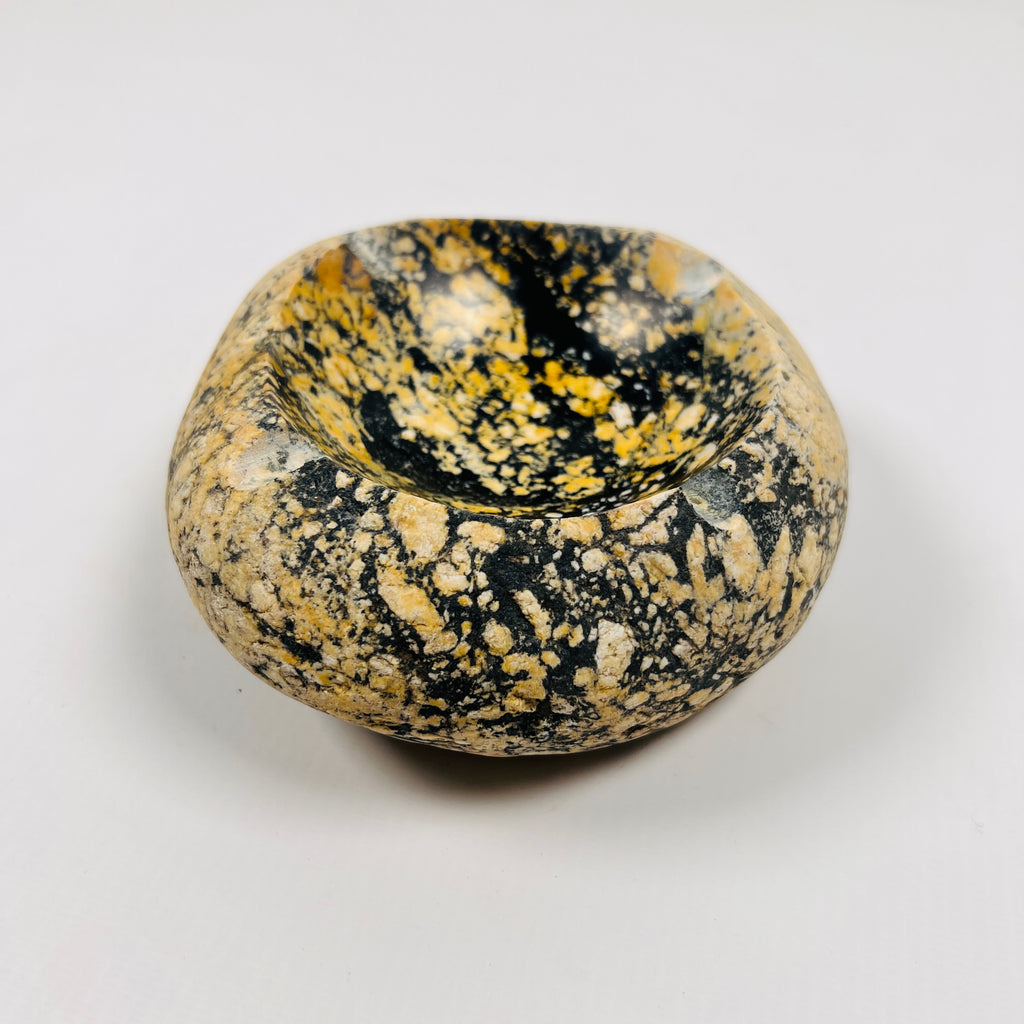 River Stone Yellow And Black Splashed Ash Tray