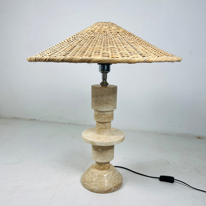 Beaded Table Lamp - Travertine