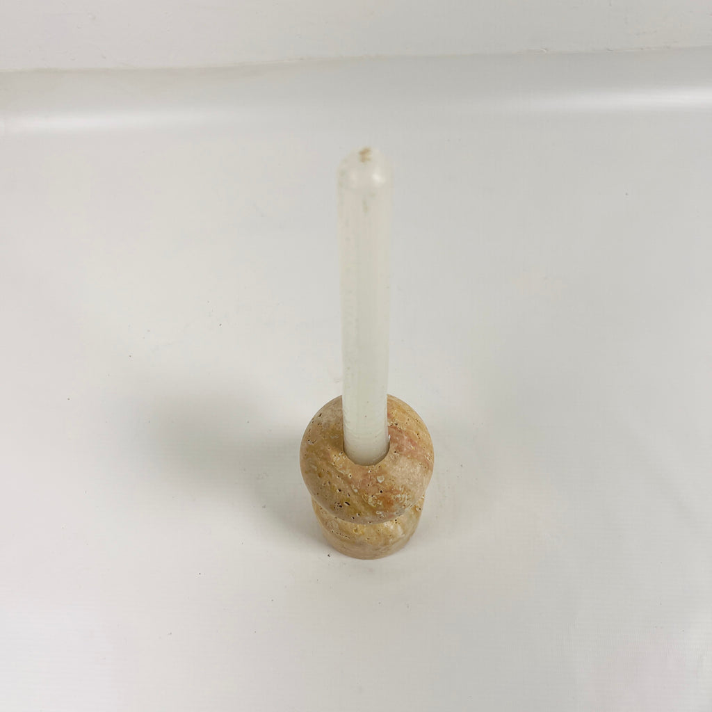 Dumbbell Travertine Candle Stand