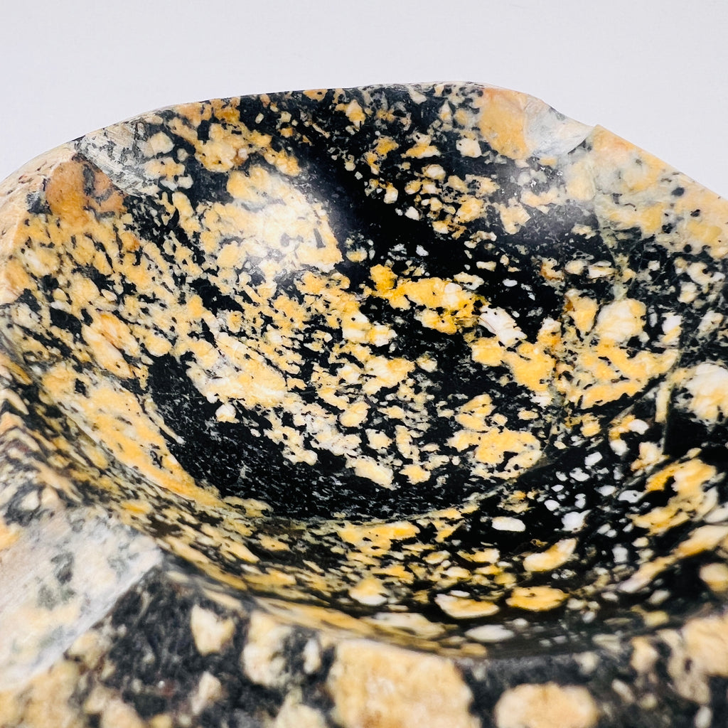 River Stone Yellow And Black Splashed Ash Tray