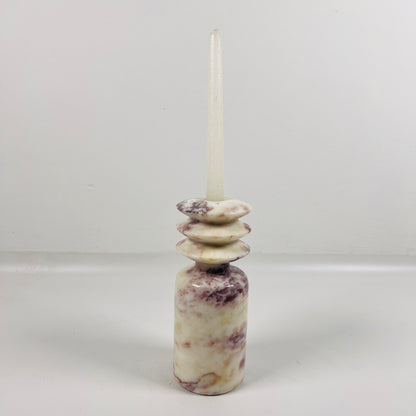 Beaded Candle Stand - Red & White
