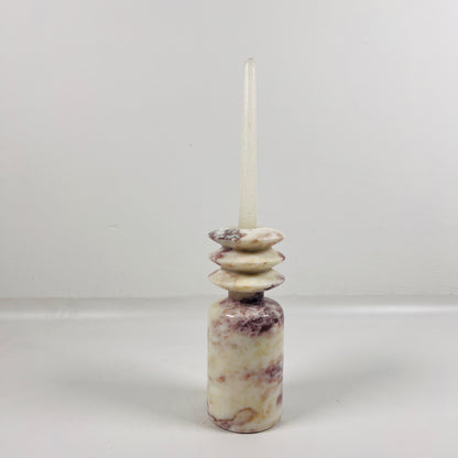 Beaded Candle Stand - Red & White