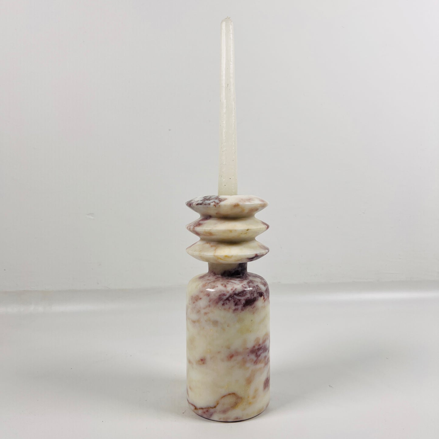 Beaded Candle Stand - Red & White