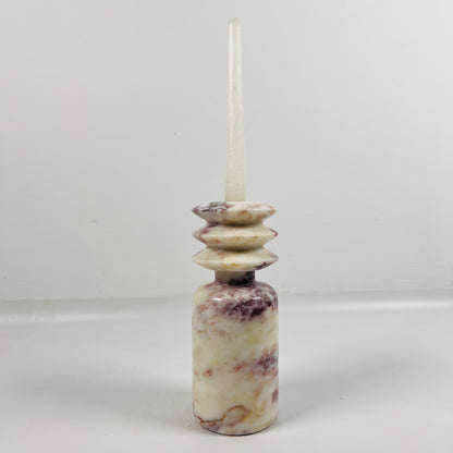 Beaded Candle Stand - Red & White