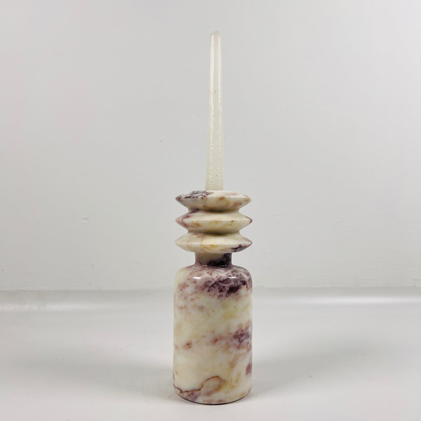 Beaded Candle Stand - Red & White