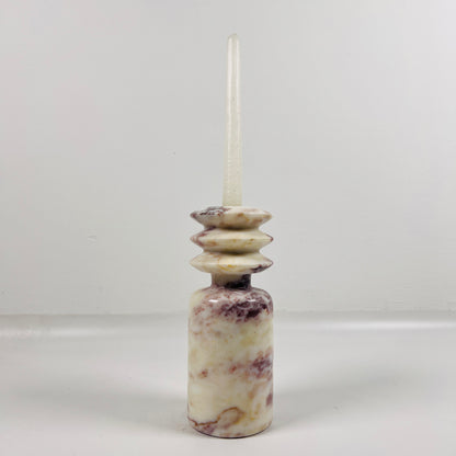 Beaded Candle Stand - Red & White