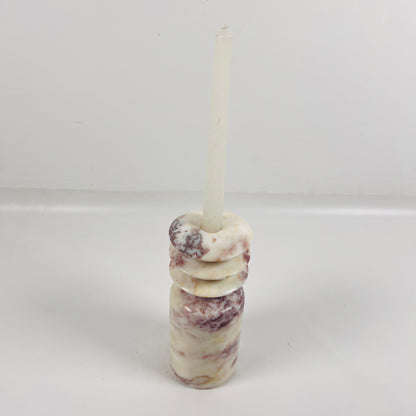 Beaded Candle Stand - Red & White
