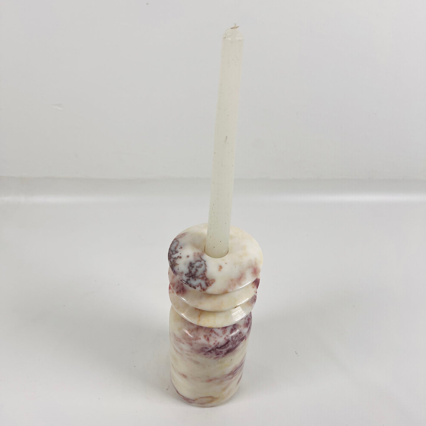 Beaded Candle Stand - Red & White