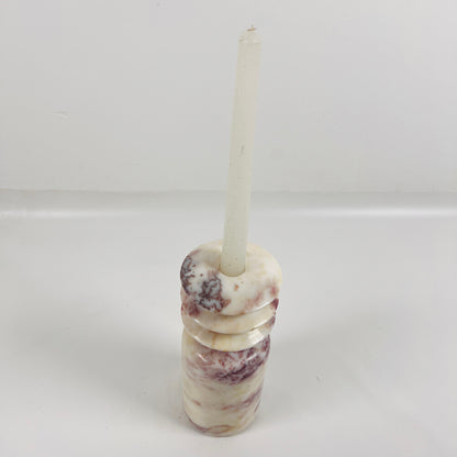 Beaded Candle Stand - Red & White