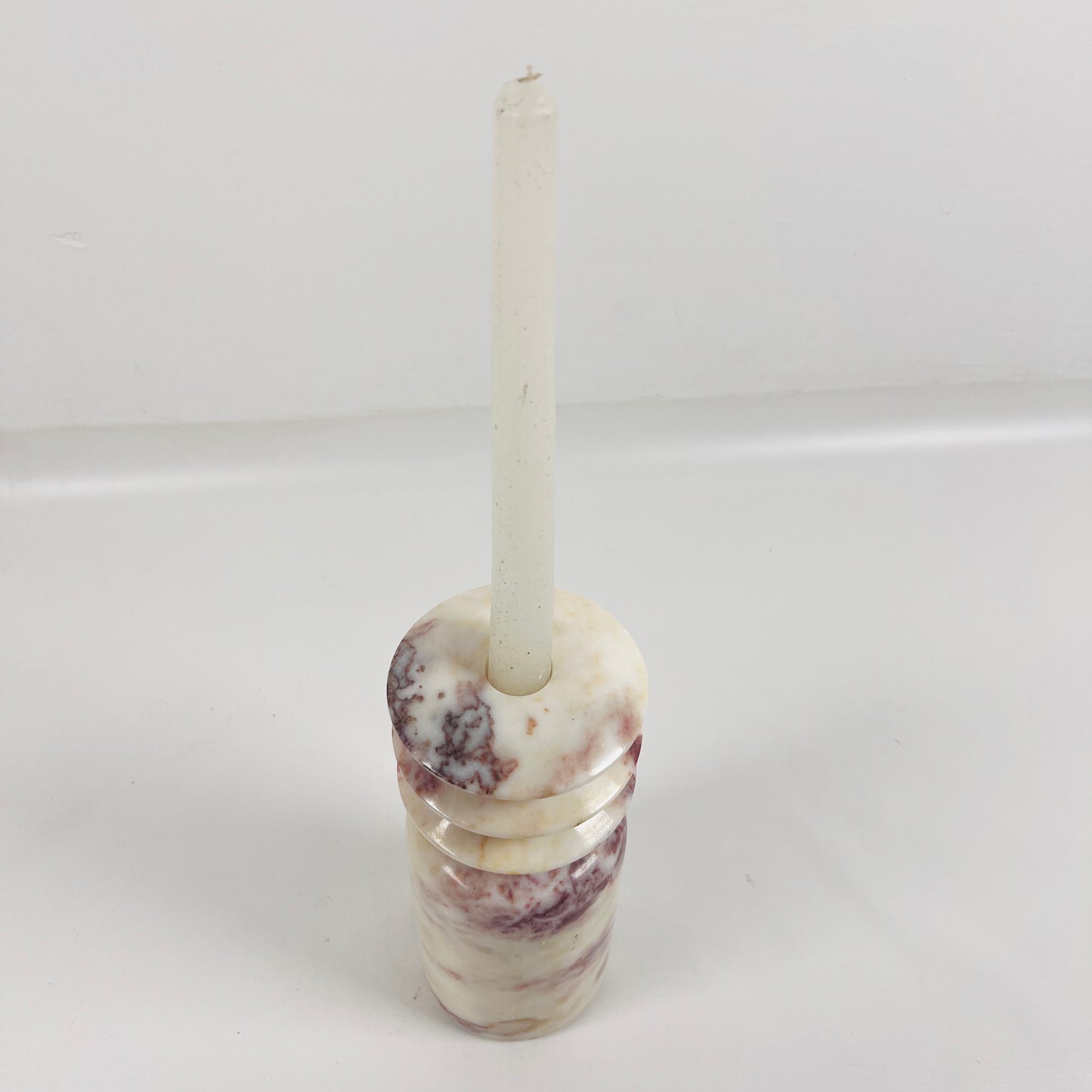 Beaded Candle Stand - Red & White