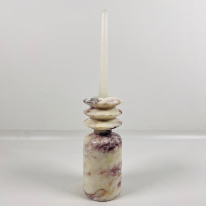 Beaded Candle Stand - Red & White