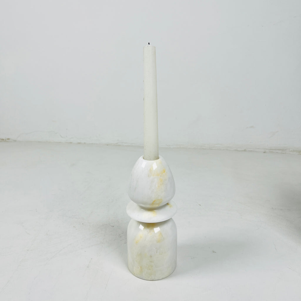 Sleek White Candle Stand