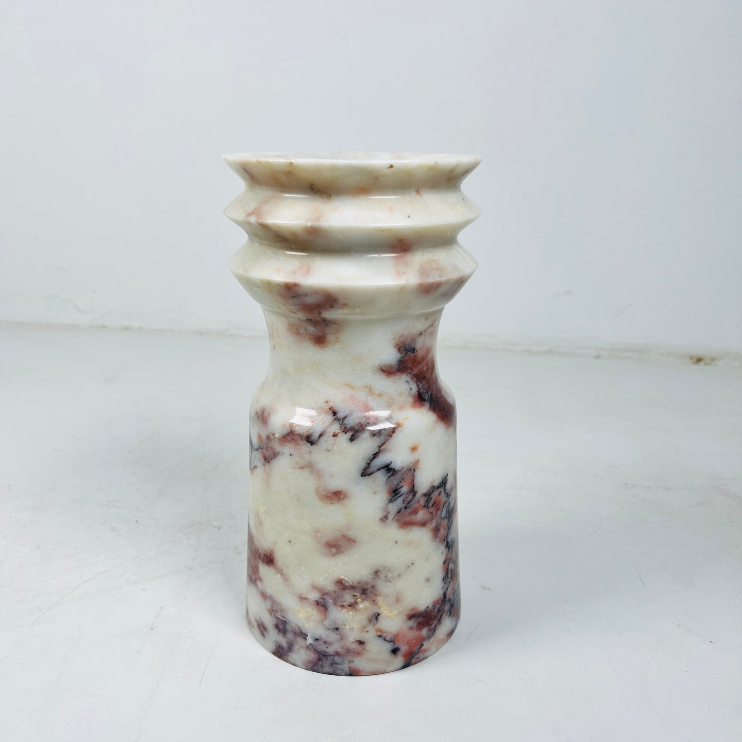 Ribbed Vase - Red & White