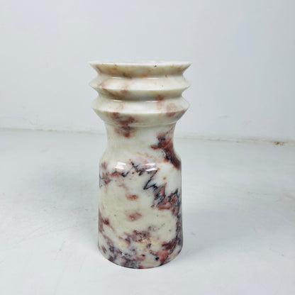 Ribbed Vase - Red & White