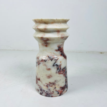 Ribbed Vase - Red & White