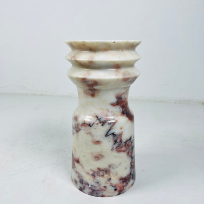 Ribbed Vase - Red & White