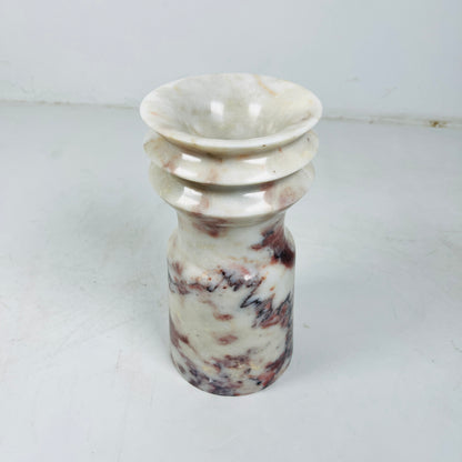 Ribbed Vase - Red & White
