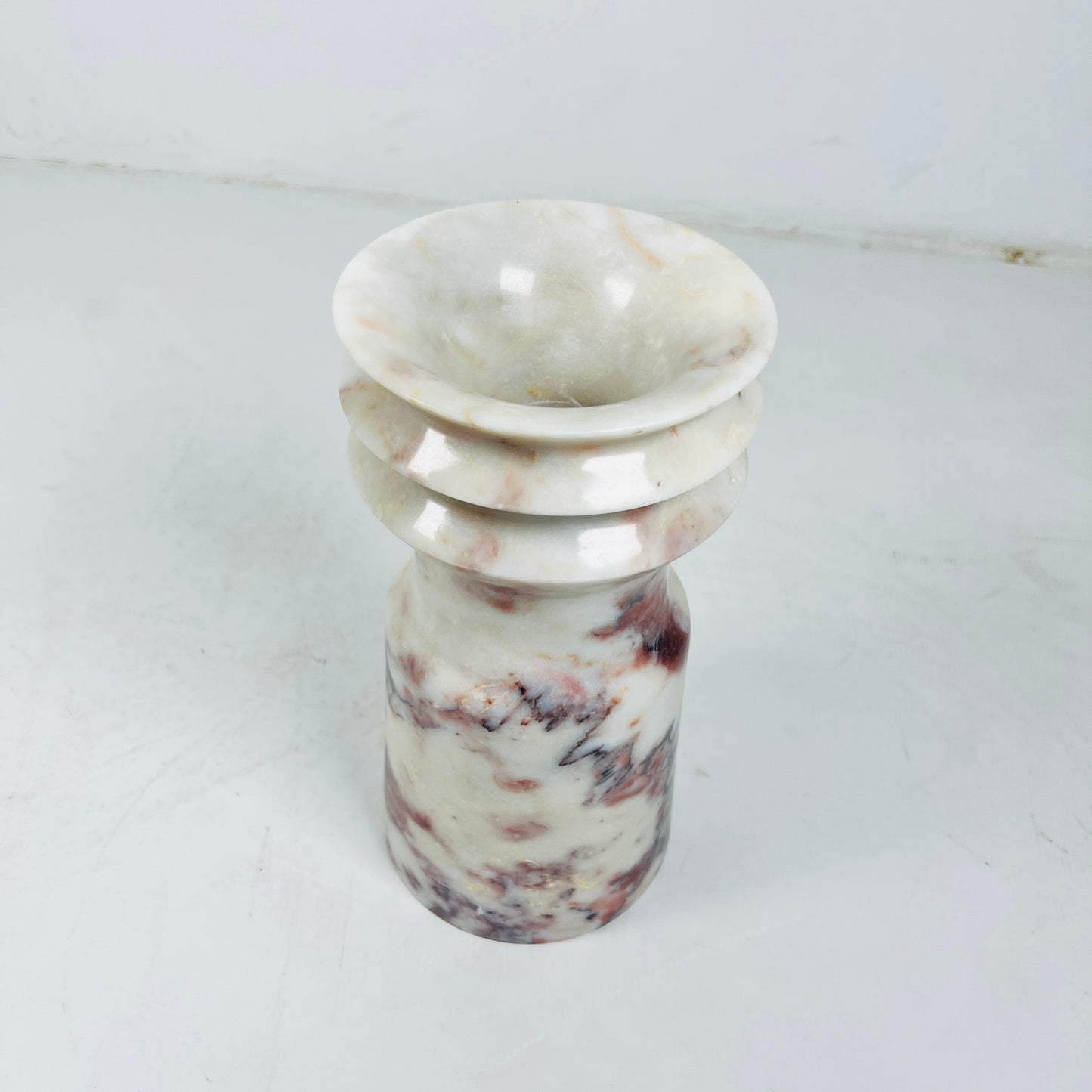 Ribbed Vase - Red & White