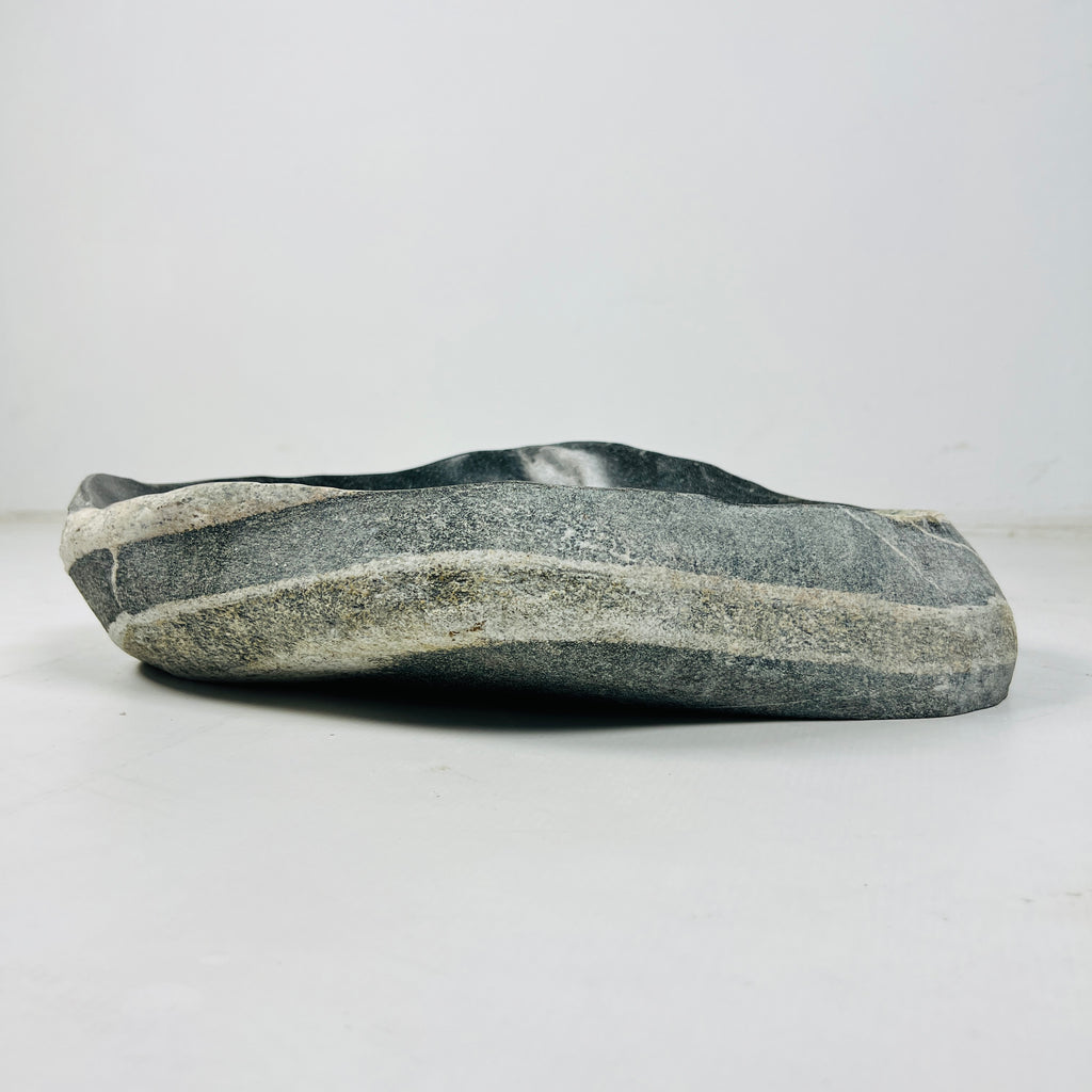 Black & White River Stone Bowl